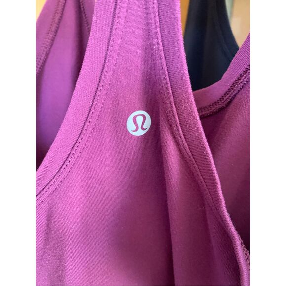 Bundle of 3 Lululemon Cool Racerback II Tank Tops in Plum, White & Black Size 8- - Picture 10 of 12